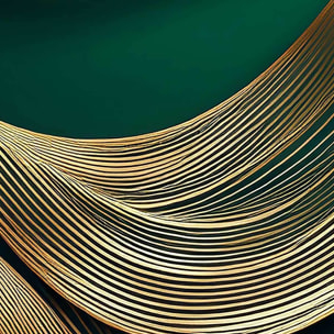 Tableau lignes dorées sur vert profond Toile imprimée