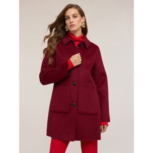 Motivi - Cappotto reversibile in panno misto lana - Bordeaux