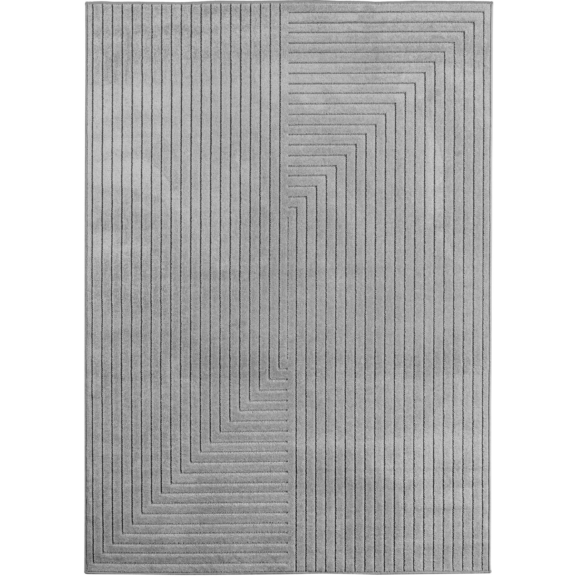 ALVORA - Tapis intérieur/extérieur gris à motif graphique