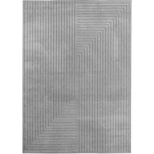 ALVORA - Tapis intérieur/extérieur gris à motif graphique