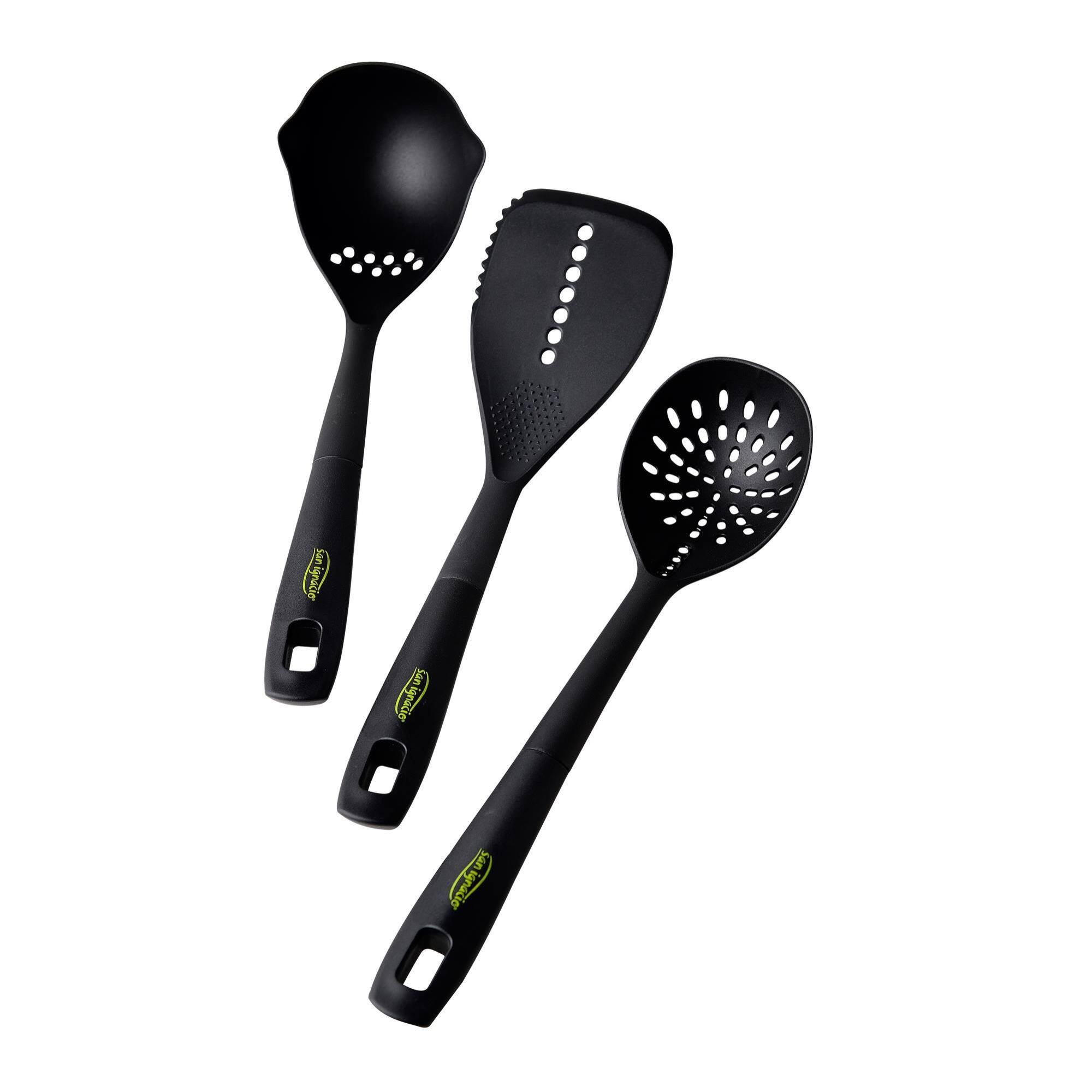 Set de 3 utensilios de cocina de nylon Xtra (cuchara ranurada, cazo y espátula) – San Ignacio