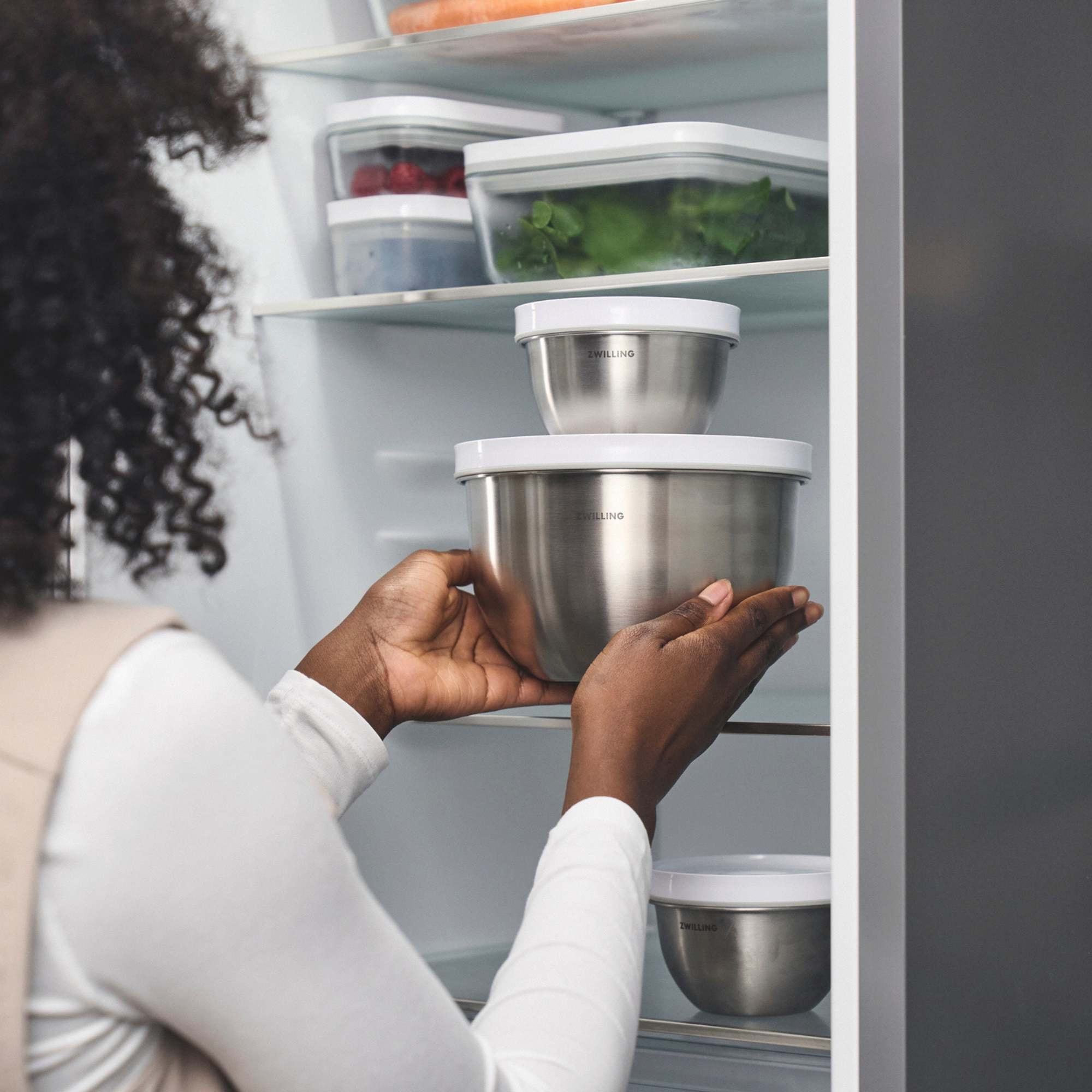 Bol sous vide M / 18 cm, Acier inoxydable, Argent