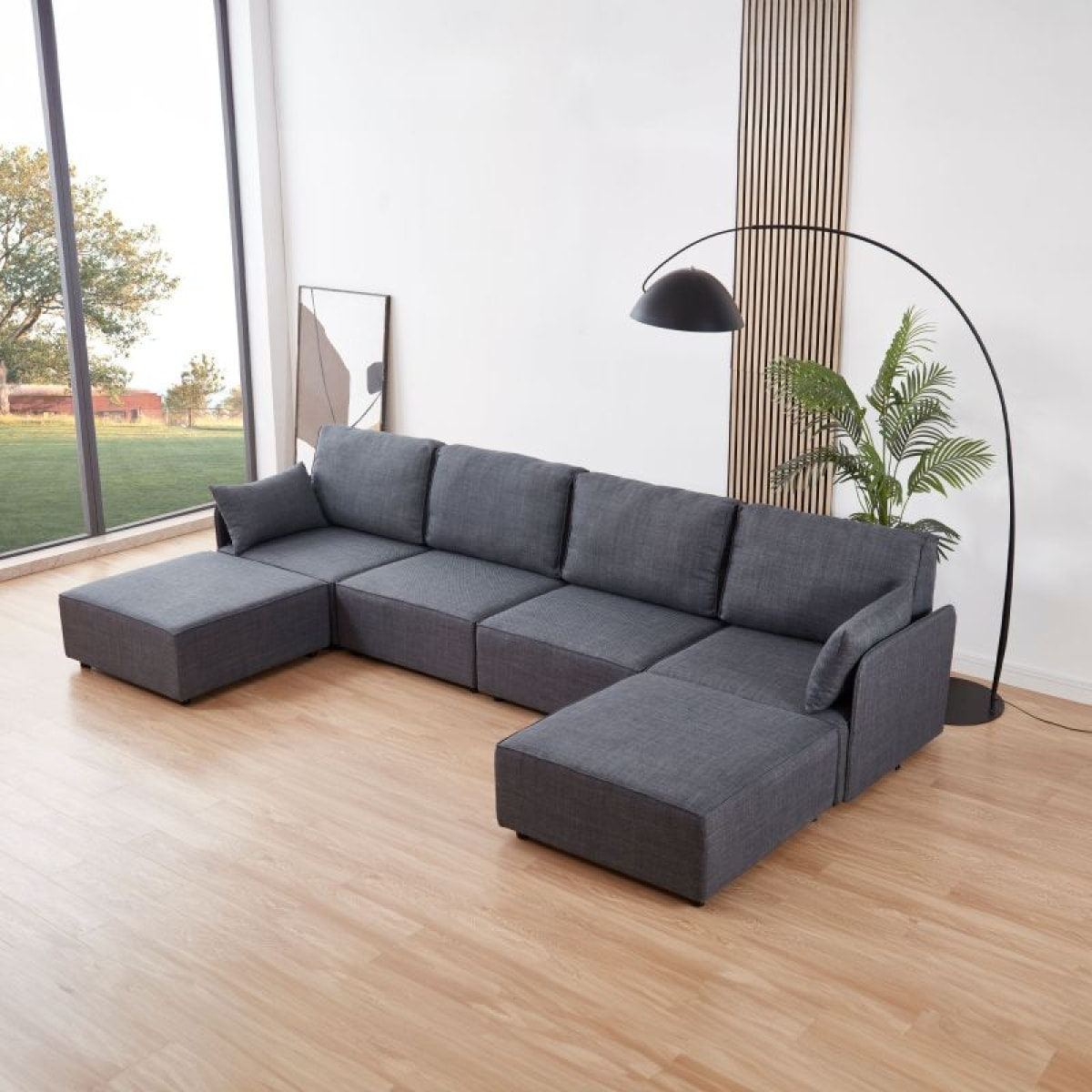 Sofá modular 1 plaza con brazo Cubiq Gris