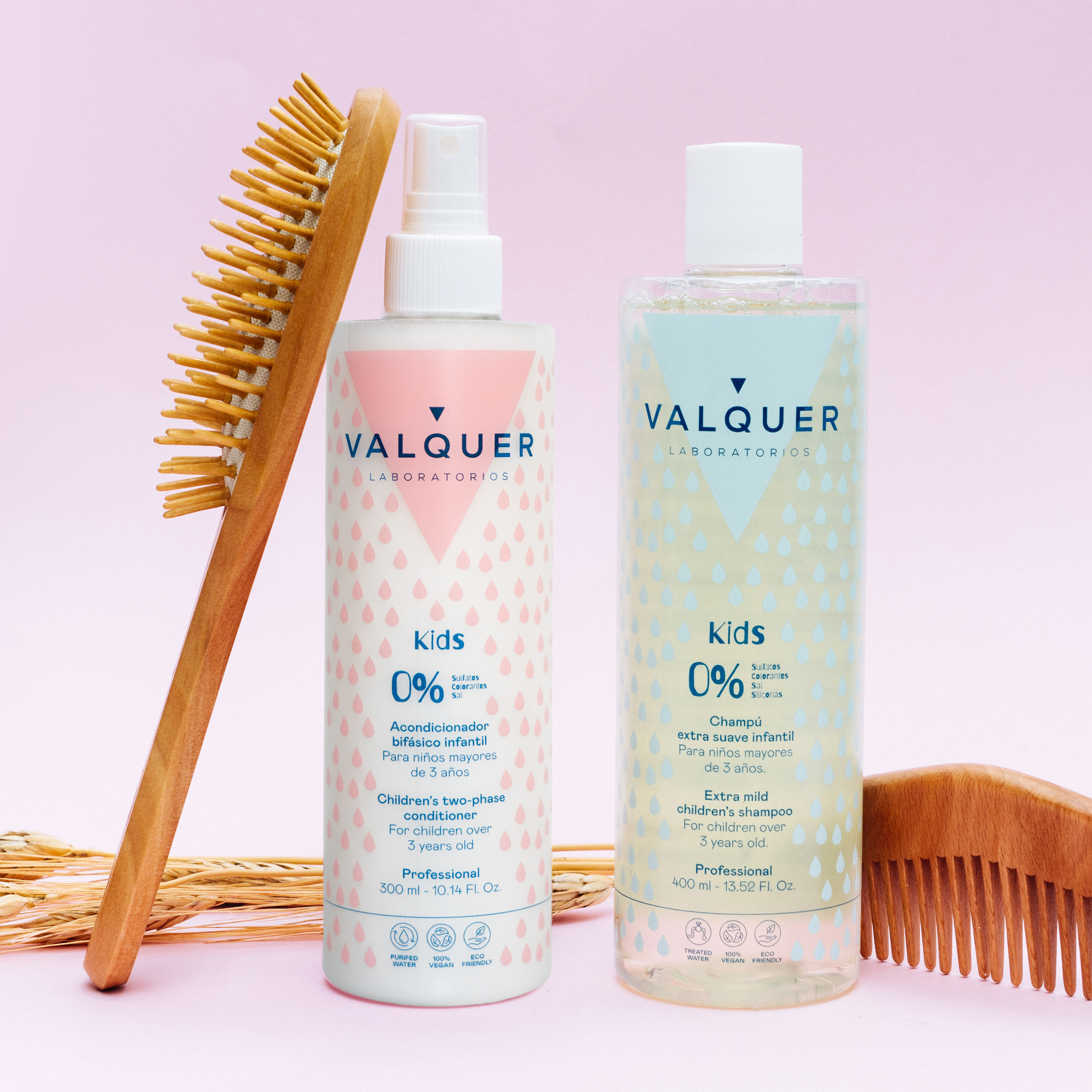 Valquer Pack champú y acondicionador bifásico infantil - 400 ml + 300 ml
