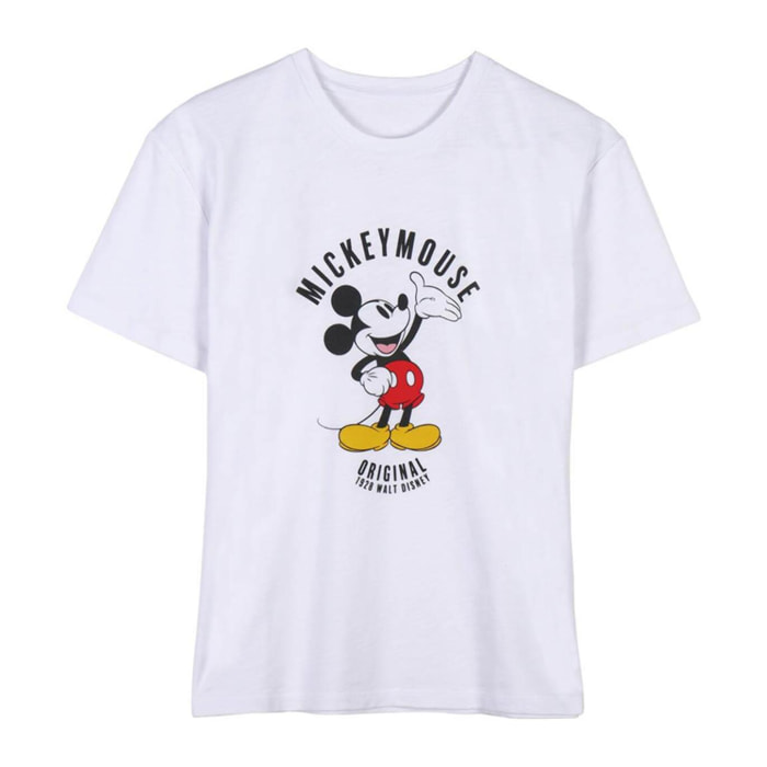 Camiseta Corta Mickey Mouse - Color Blanco - Talla XS