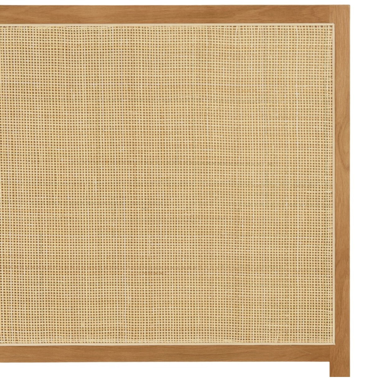 SYA - Tête de lit en rotin naturel et chêne massif pour lits 140/160cm