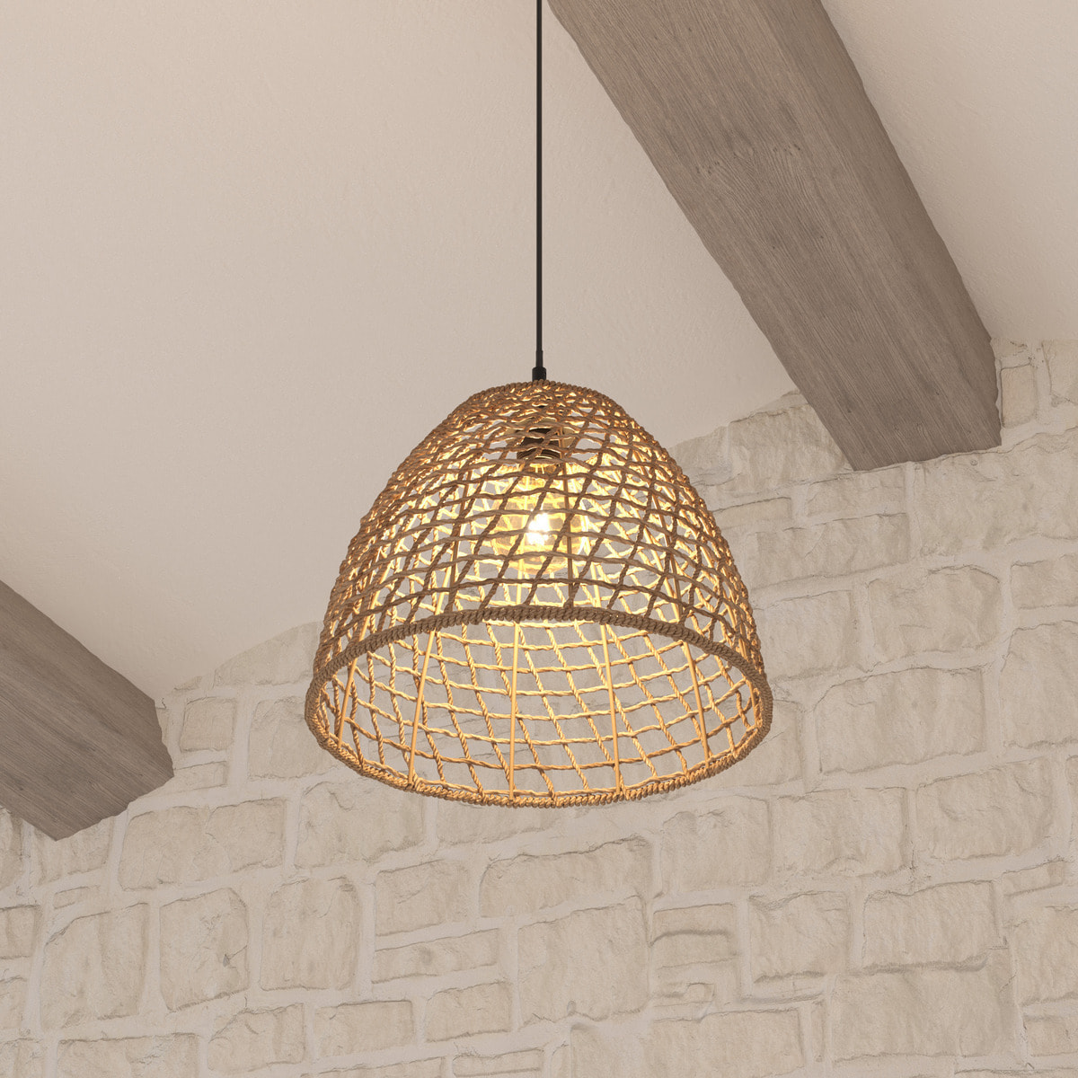 Suspension "Jada" rotin D35cm