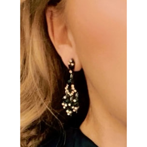 Pendiente largo multicristal Sw y plata 925 10µ T5