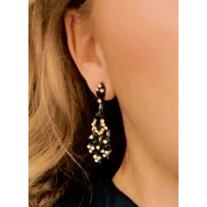 Pendiente largo multicristal Sw y plata 925 10µ T5