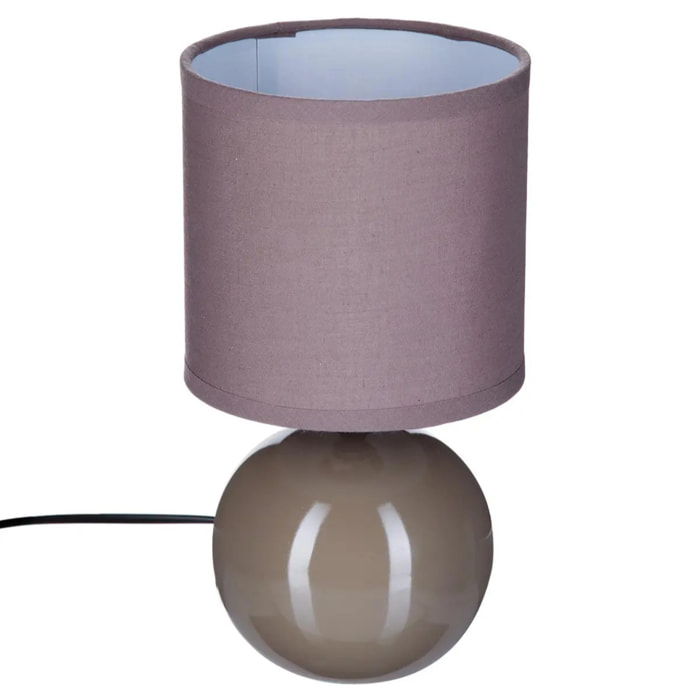 Lampe "Timeo" taupe - céramique H25 cm