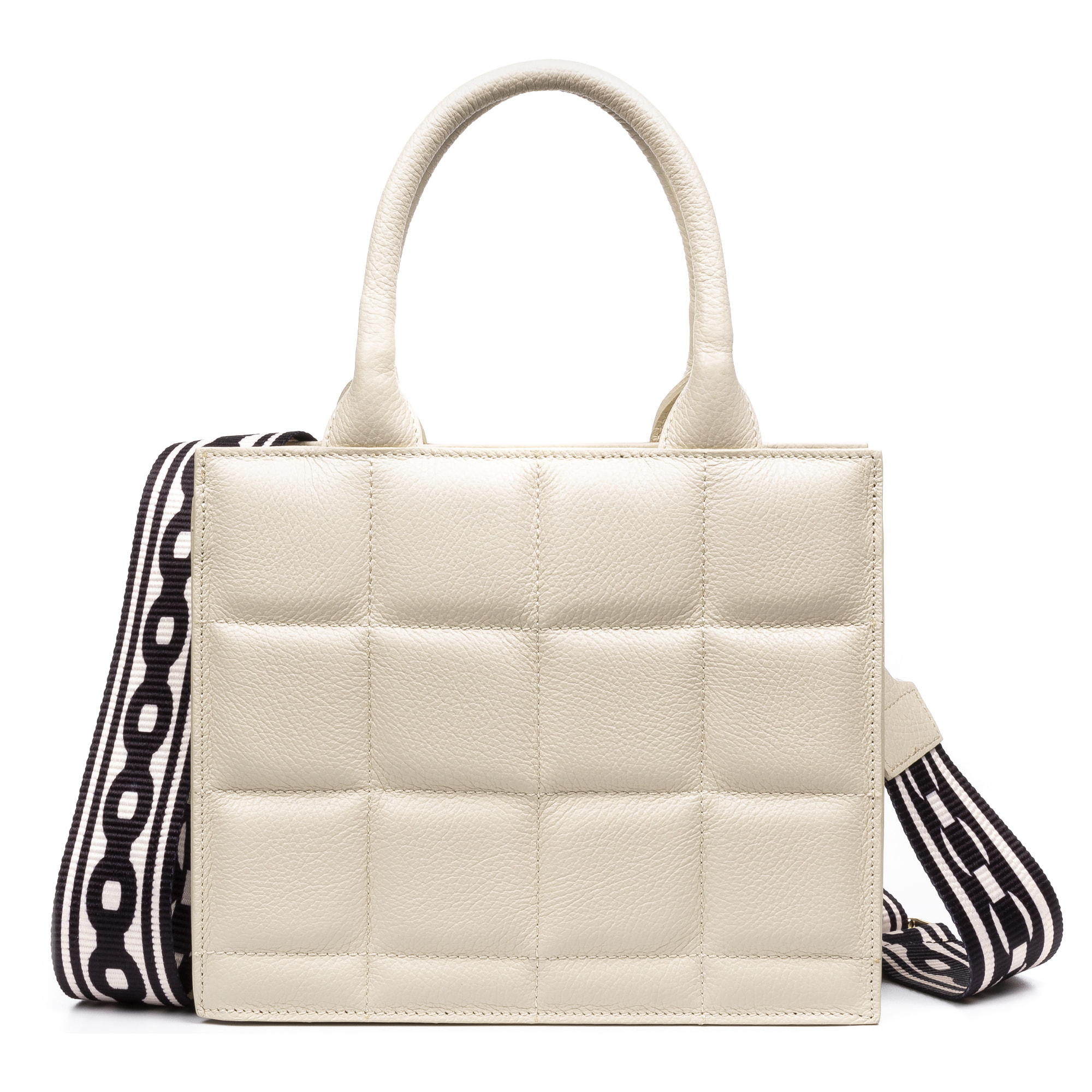 Albino borsa tote da donna. Pelle autentica finitura Dollaro trapuntata.