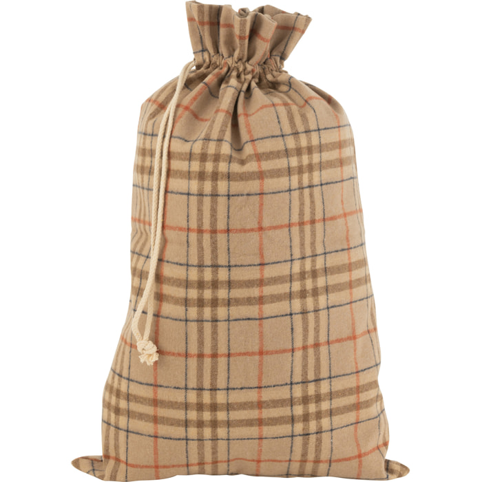 J-Line Sac Noel Quadrille Textile Beige/Brun Large
