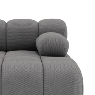 Ruby - module d'assise méridienne droite en velours texturé - Gris