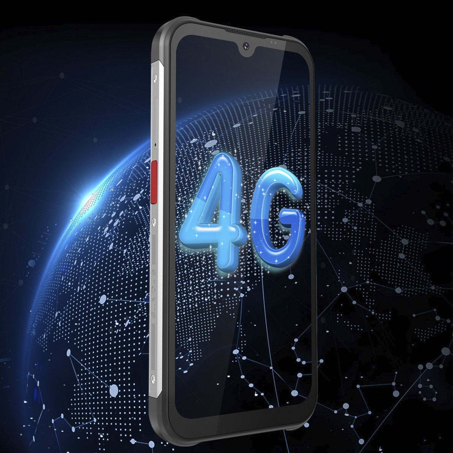 DAM Smartphone robusto  W555 4G, Android 12, 3 GB di RAM + 32 GB. Schermo HD da 5,7''. 13mpx. GPS.IP67. Funzione POC. 7,4x1,3x15 centimetri. Colore nero