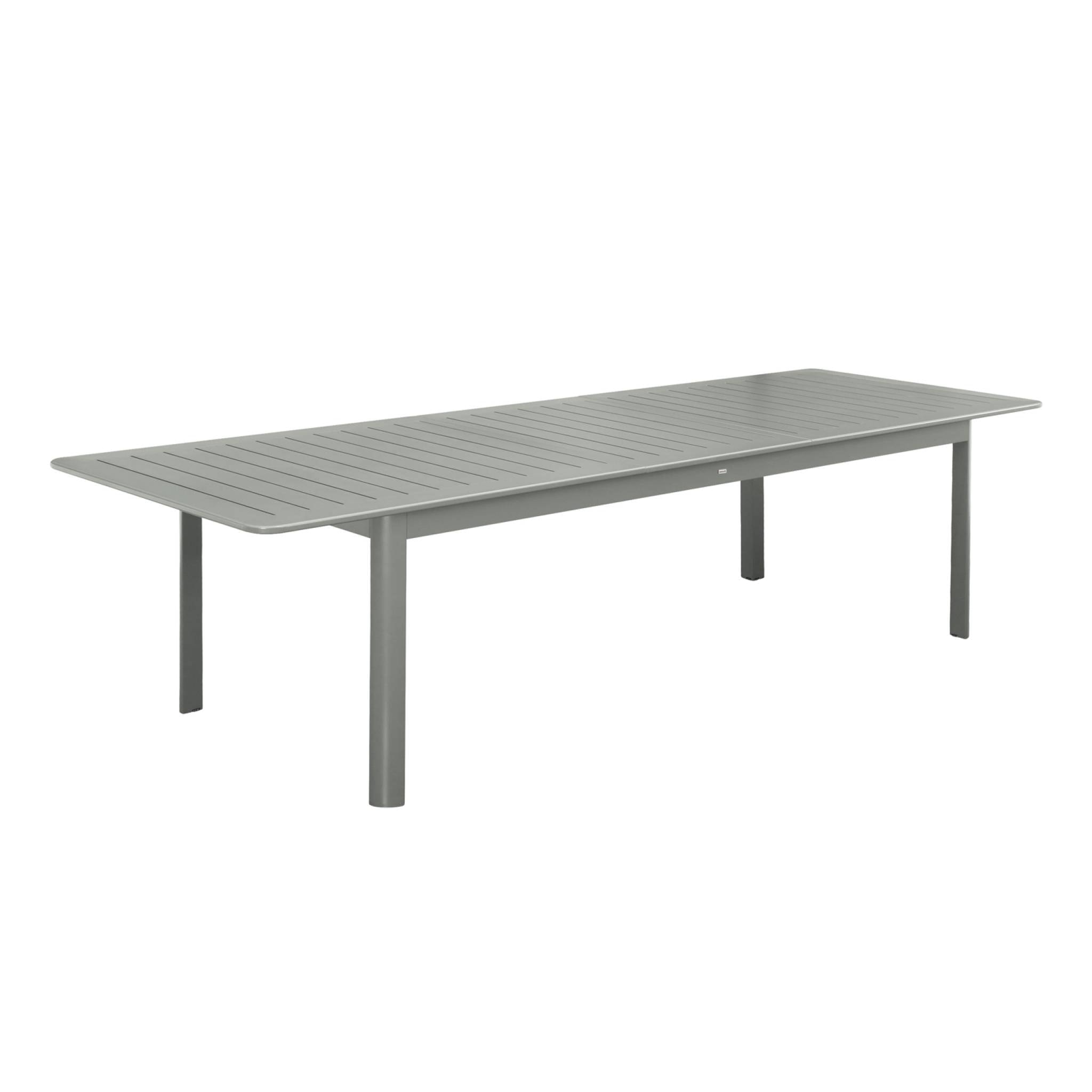 Table de jardin kaki SEATTLE extensible aluminium. 10 places. 227 / 290 x 100 x 75 cm