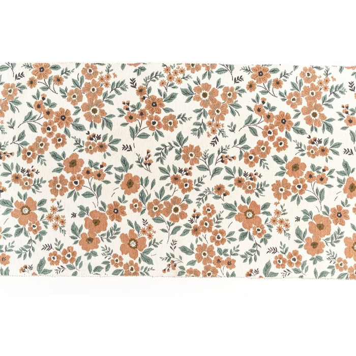 Tapis imprimé floral coton FUNNY LIBERTY rose