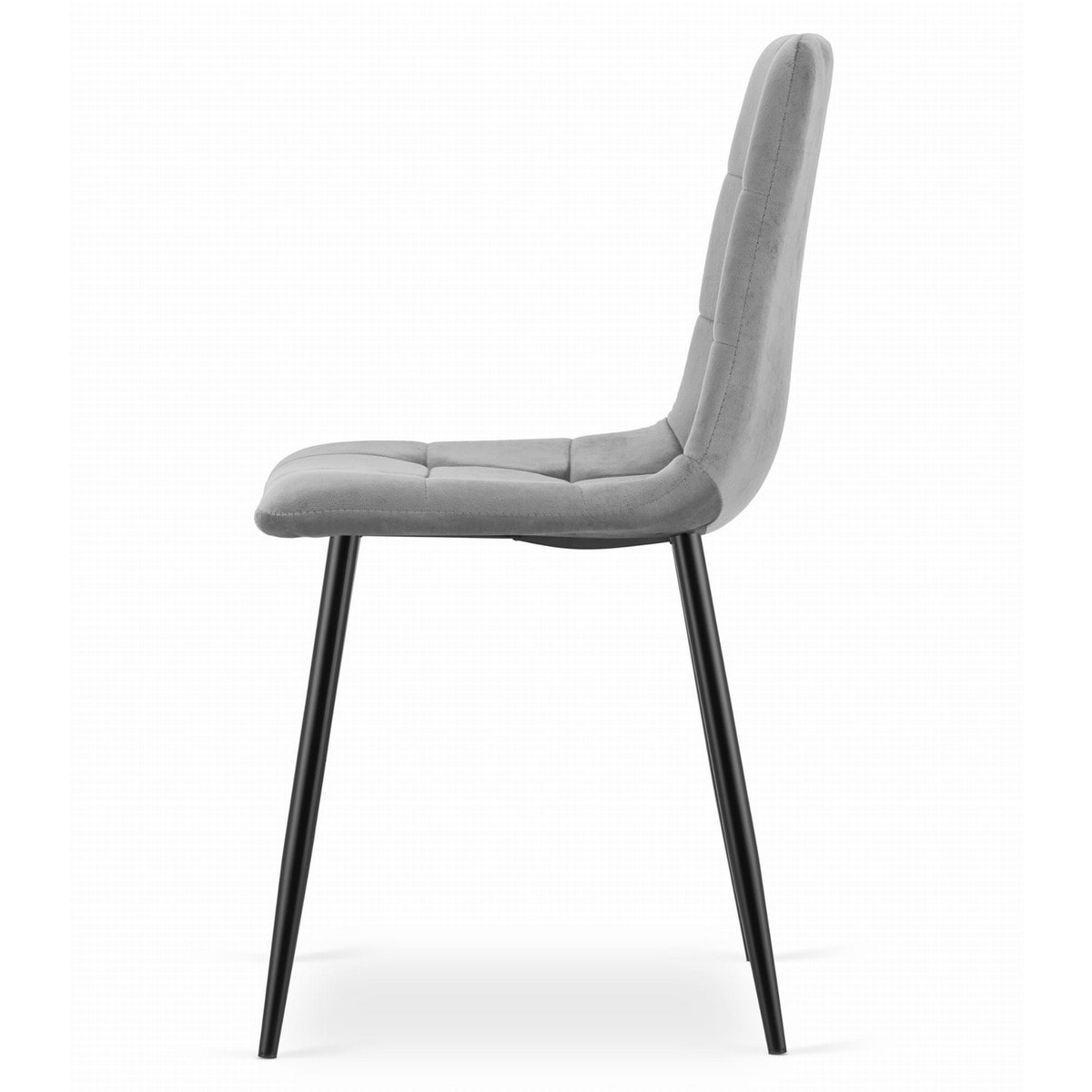 Sedia KARA in velluto grigio chiaro con gambe nere