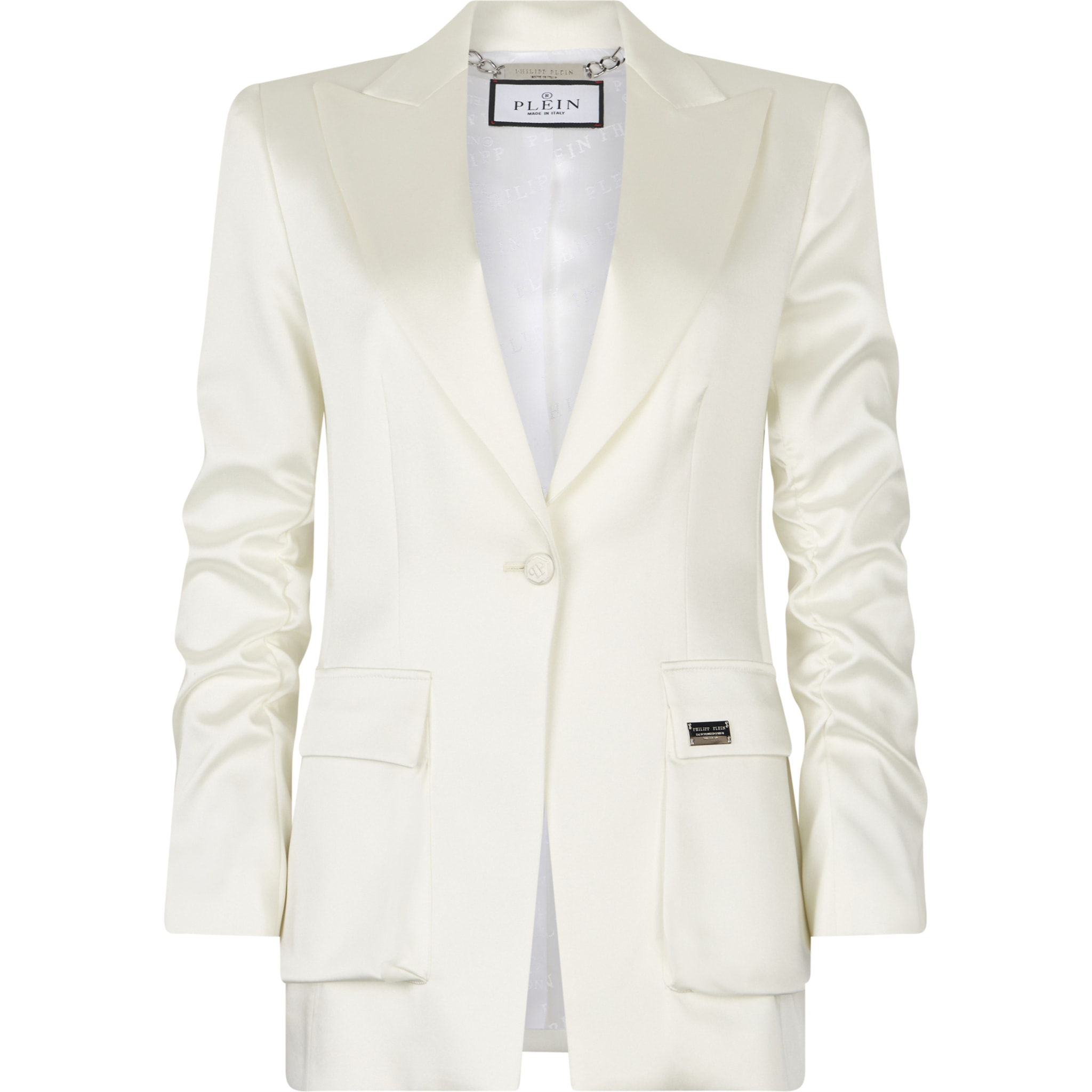 PHILIPP PLEIN Satin Cargo Fit Blazer