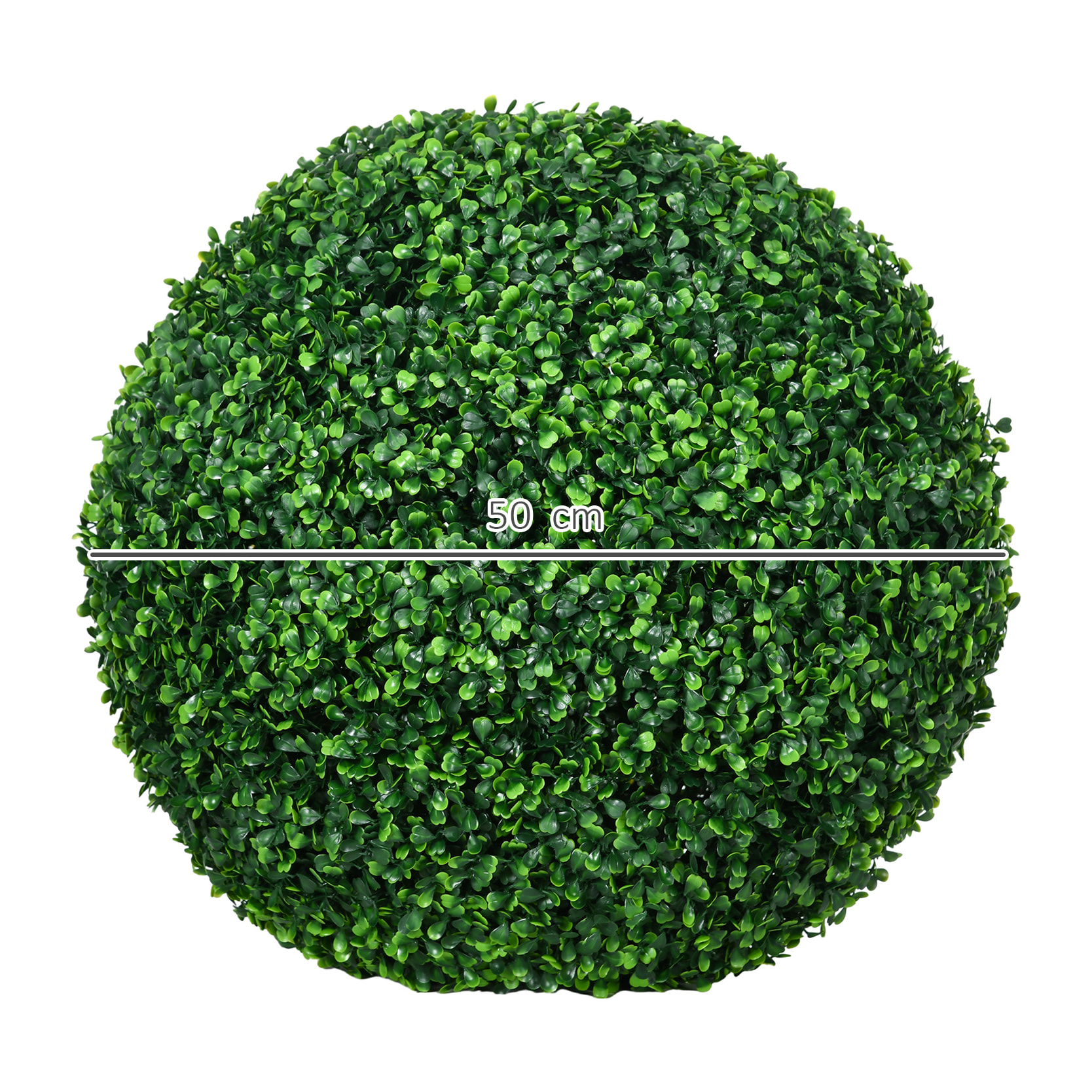 Lot de 2 buis artificiels topiaires artificielles en forme de boule Ø 50 cm PE vert