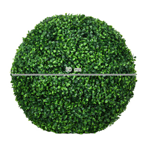 Lot de 2 buis artificiels topiaires artificielles en forme de boule Ø 50 cm PE vert