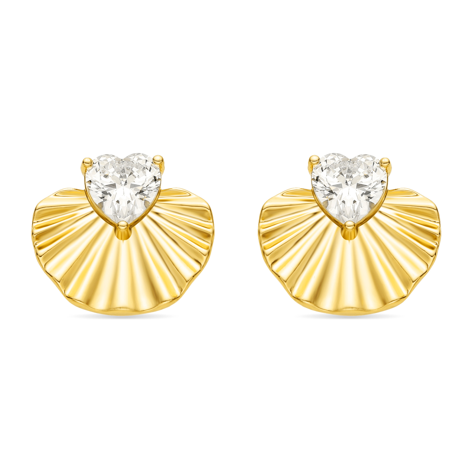 Pendientes con Circonita Brillante acabado oro 18k