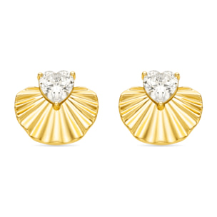 Pendientes con Circonita Brillante acabado oro 18k