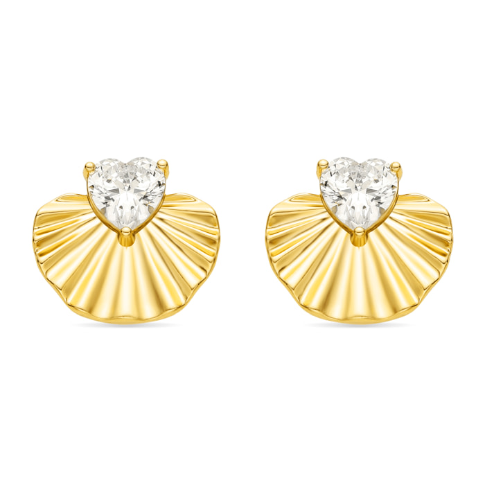 Pendientes con Circonita Brillante acabado oro 18k
