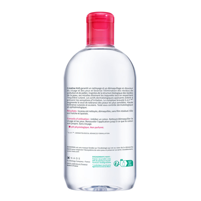Créaline H2o - L'Eau Micellaire Original Démaquillante 500 ml