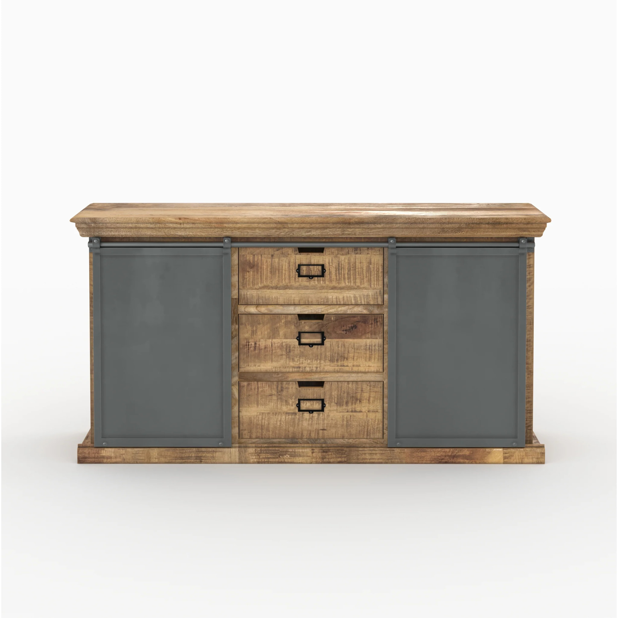 Ensemble 2 buffets moyen et petit en bois de manguier - Tabuk