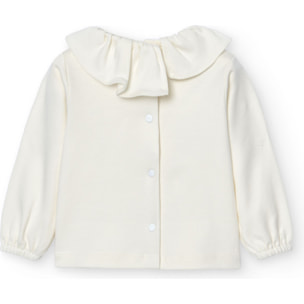 Camiseta bebé manga larga cuello volante