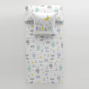 Cool Kids - Colcha Bouti Estampada - Reversible - Infantil - 100% Algodón - 70 gr/m² - Lets Dream