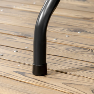 Mesa Plegable de Jardín Rectangular Portátil 180x75,5x73 cm Mesa Jardín Exterior de Acero y HDPE con Asa de Transporte para 6 Personas Carga 100 kg Gris Oscuro