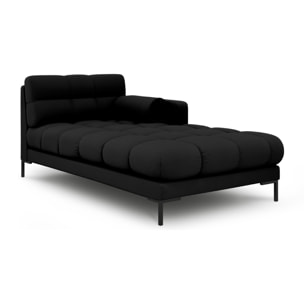 Méridienne droite "Bali" en tissu structurel noir
