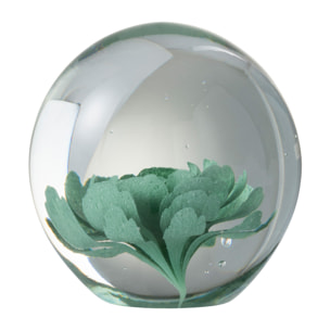 J-Line presse-papier Fleurs - verre - menthe - medium