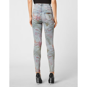 PHILIPP PLEIN Jegging de cintura alta FLOWERS