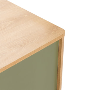 Aparador Nassau 3 puertas efecto Roble/Verde