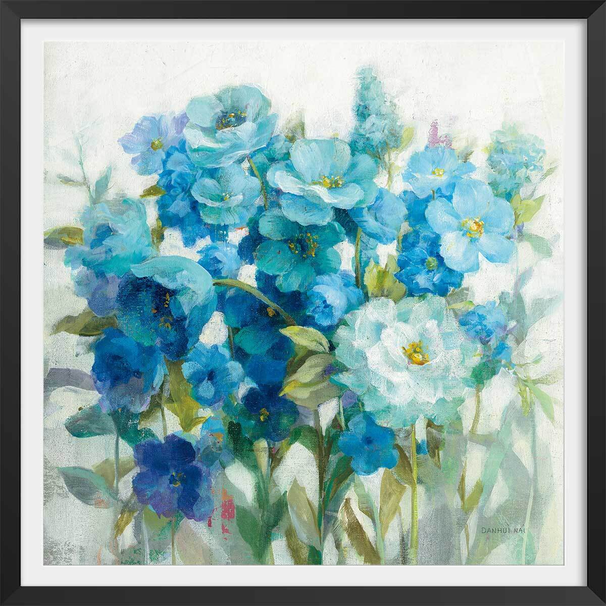 Affiche Bouquet d'été Affiche + cadre en bois - Noir