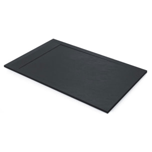 Fusion Receveur de douche 120x80cm en marbre coulé, Noir (SATFUP12080G)