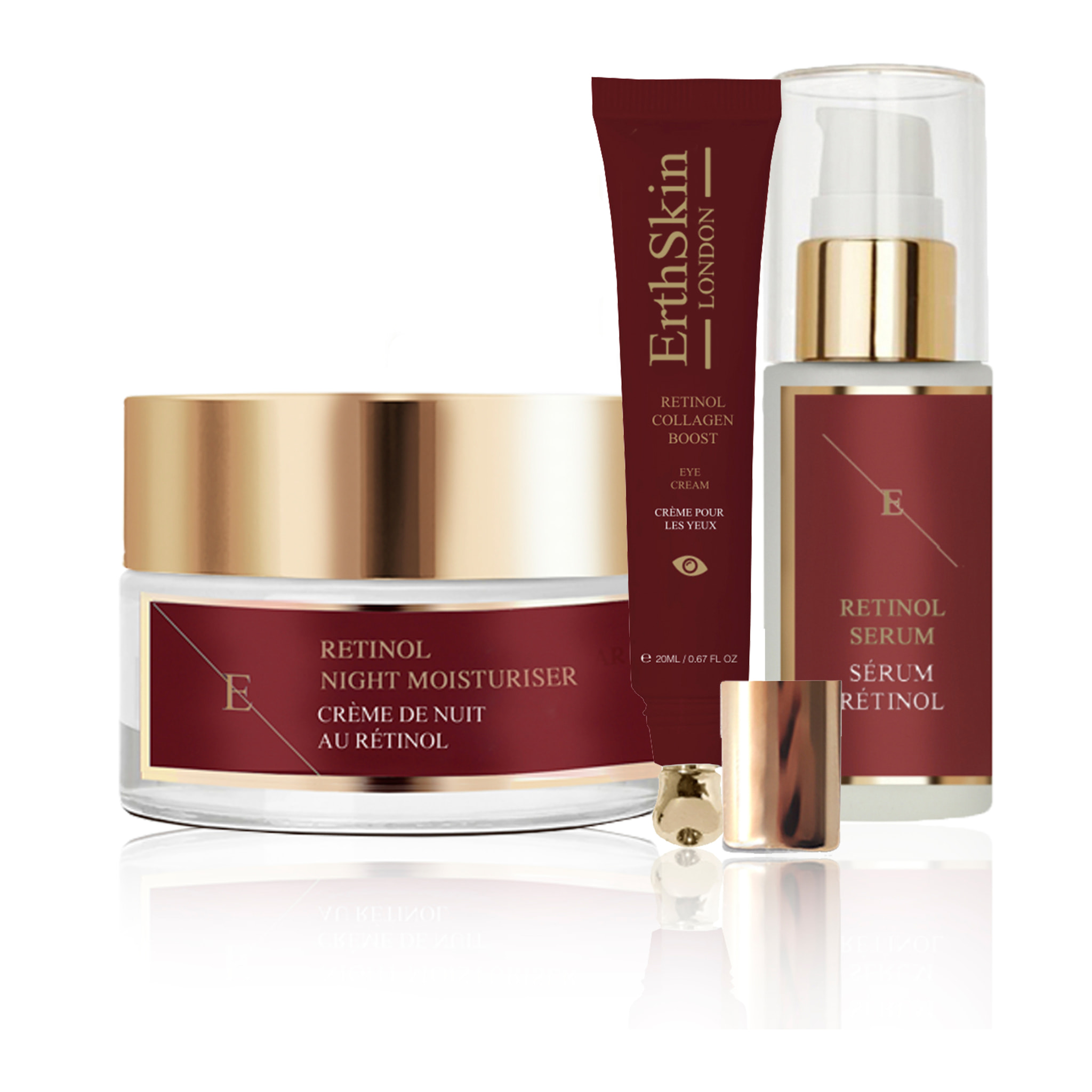 CREMA PARA OJOS CON RETINOL + HIDRATANTE CON RETINOL + PRO RETINOL 
 SUERO