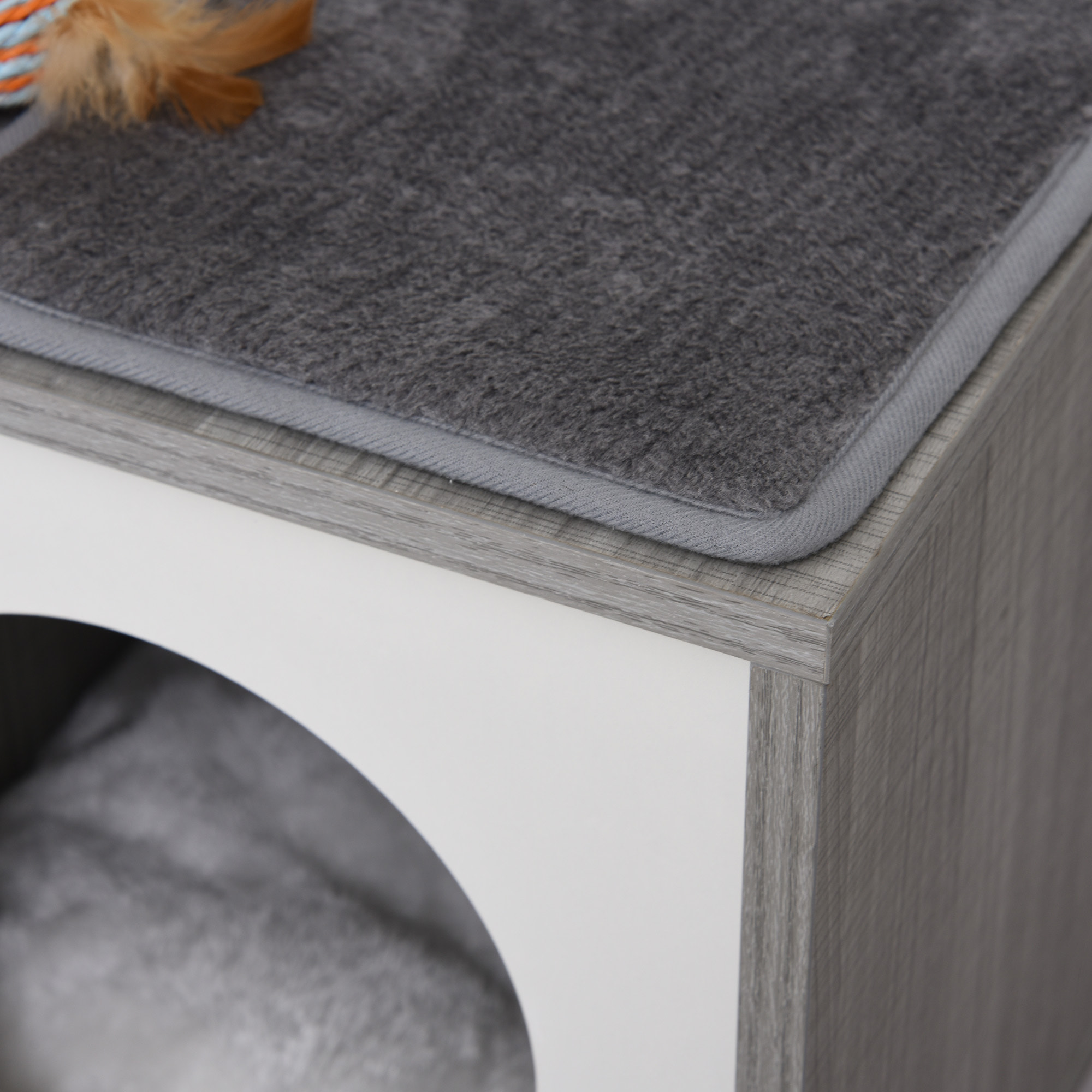 árbol Rascador de Gatos de Felpa y Sisal 59x39x62 cm Gris