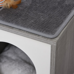 árbol Rascador de Gatos de Felpa y Sisal 59x39x62 cm Gris