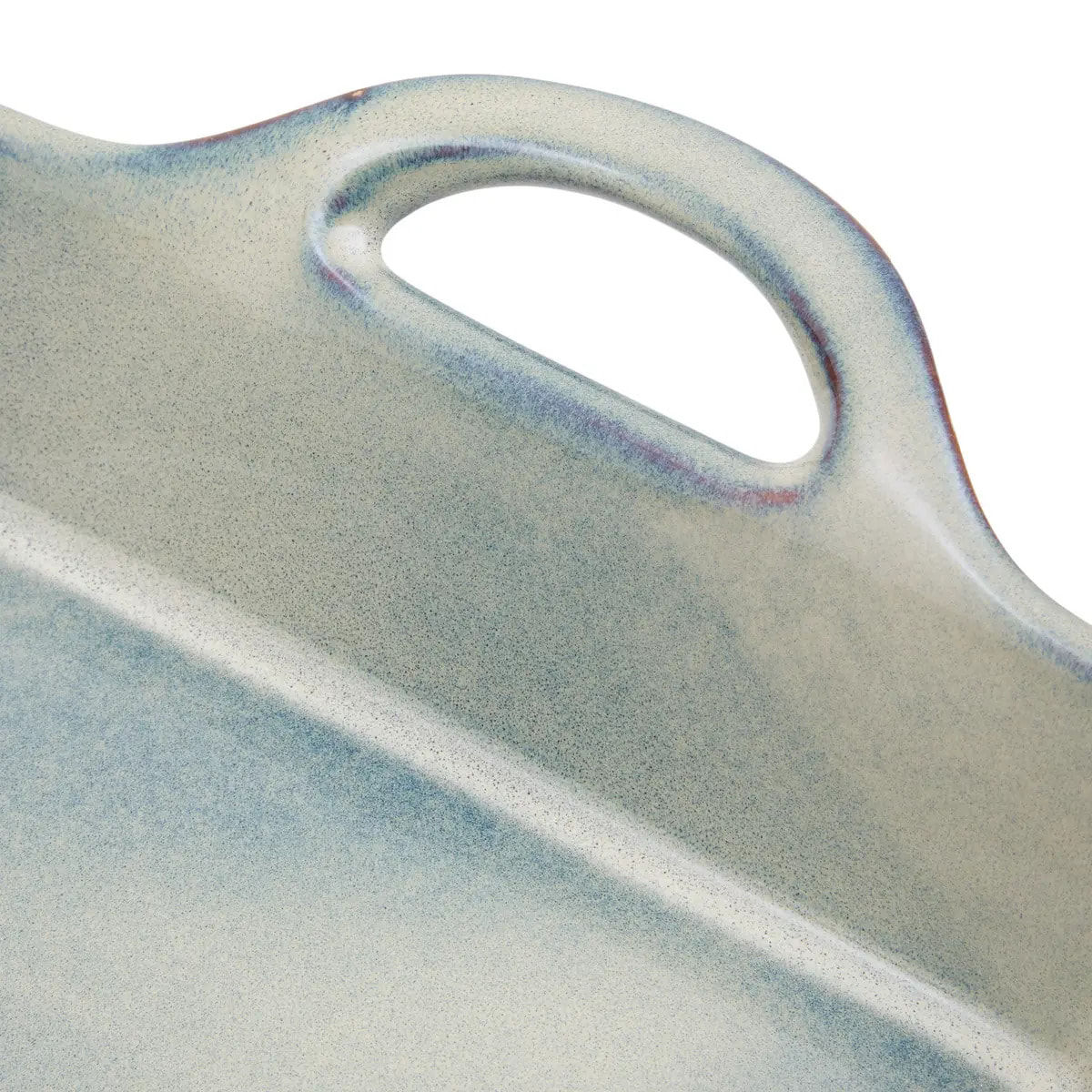 Plat carré en céramique Terre Inconnue 25x25cm bleu