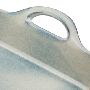 Plat carré en céramique Terre Inconnue 25x25cm bleu