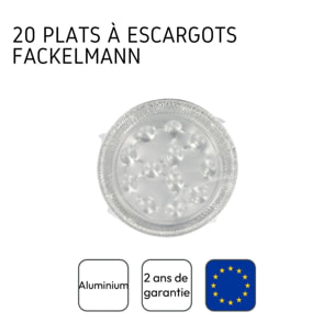 Lot de 2 packs de 10 plats à escargots en aluminium 17,5 cm Fackelmann