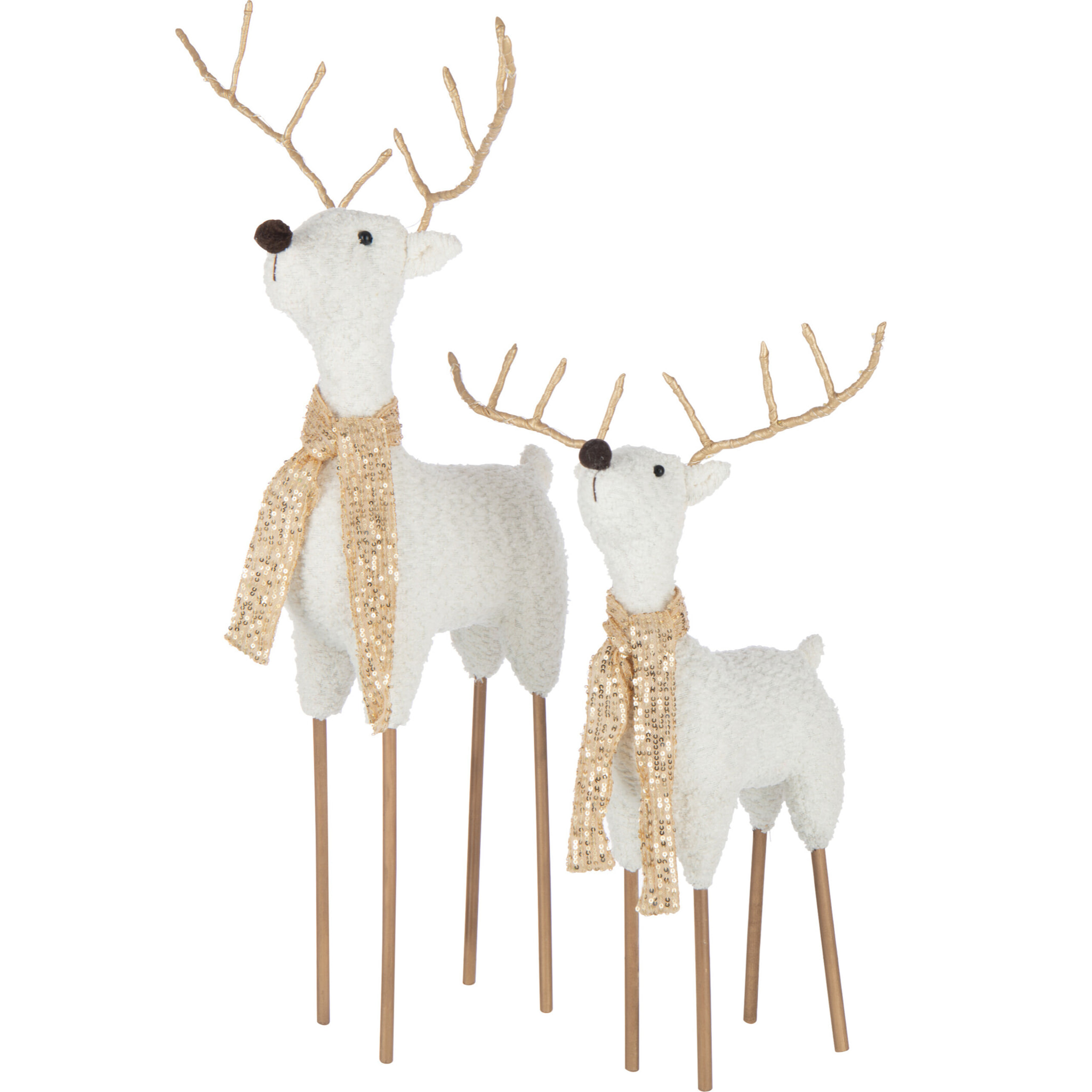 J-Line figurine Renne Foulard - polyester - blanc/or - large