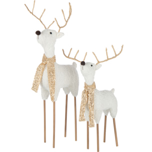 J-Line figurine Renne Foulard - polyester - blanc/or - large