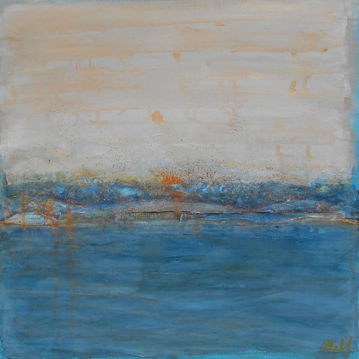 Tableau moderne rivage d'or Tableau plexiglas