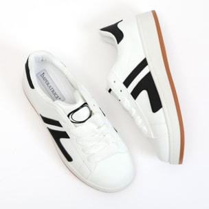 Sneakers in simil pelle bicolore