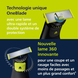 Tondeuse barbe PHILIPS OneBlade Pro QP6506/15, 5 hauteurs de coupe, précision 1 mm, 90 mn