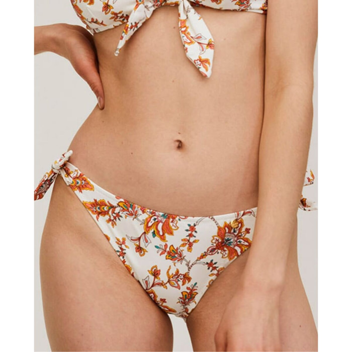 Braga de bikini clásica con lazos y estampado floral